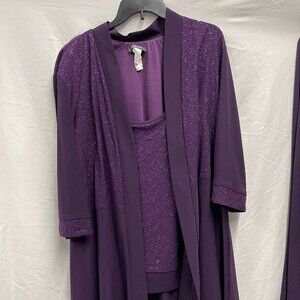 R & M Richards pants suit plum size 22